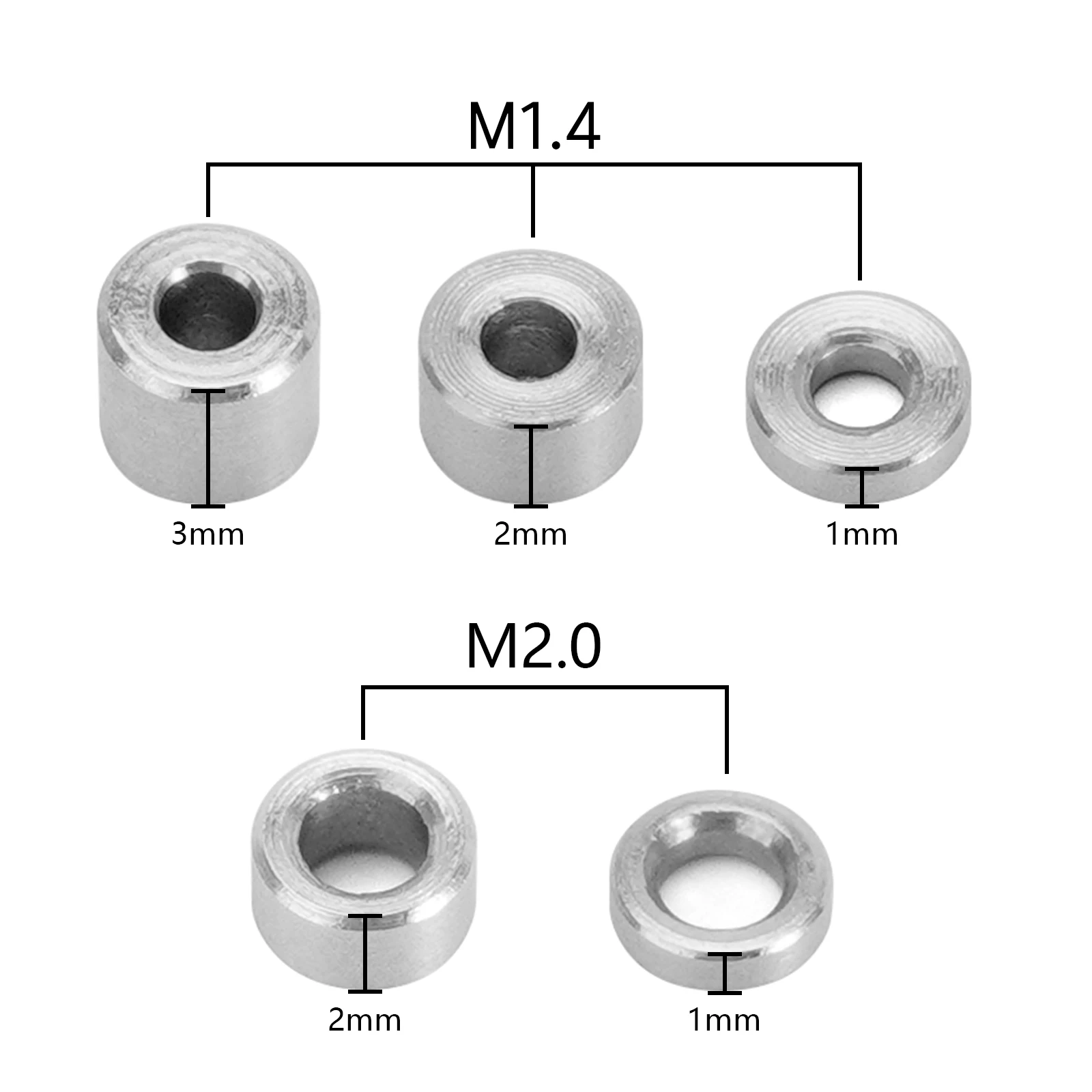 INJORA 50 pz M1.4 M2 rondelle piatte in acciaio inox distanziali per aggiornamento 1/24 RC Crawler SCX24 AX24