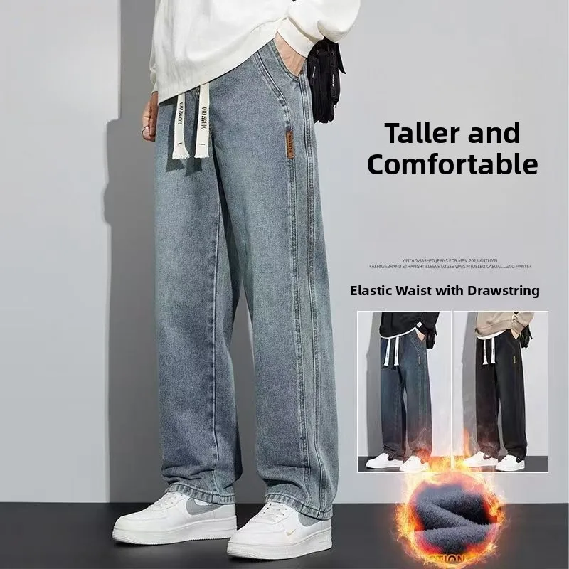 

Мужские повседневные рабочие джинсы, устойчивые к разрывам, свободного кроя, длинные брюки, американский ретро-стиль, весна-осень, хлопок, стрейч-деним