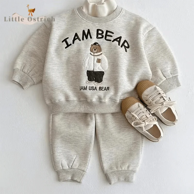 

Newborn Baby Girl Boy Cotton Print Clothes Set Hoodie+Pant Child Embroidery Clothing Suit Casual Pullover Baby Clothes 9M-2Y