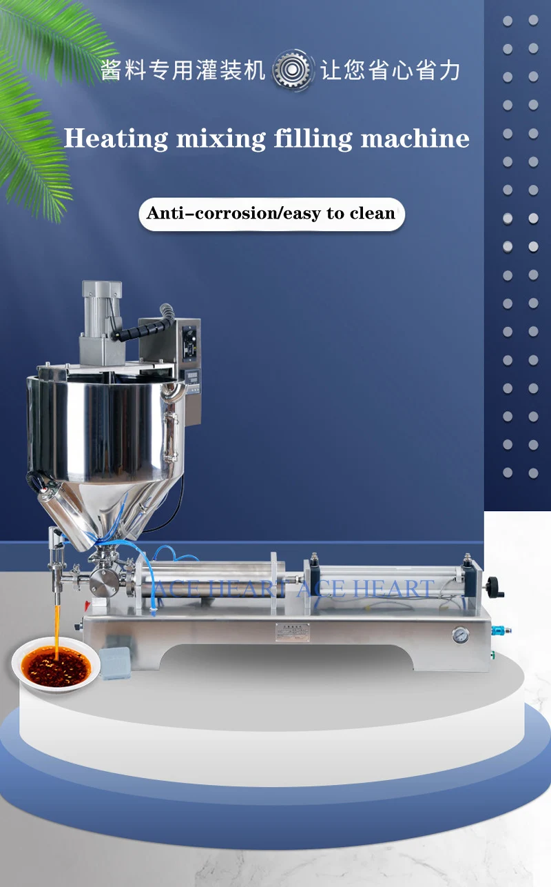 

Piston Pneumatic Filling Machine Paste Liquid Heating Mixing Filling Machine