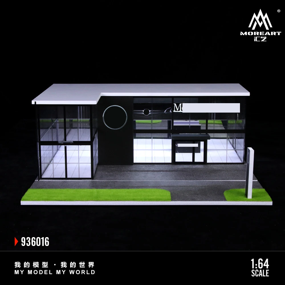 More Art 1:64 Double-Layer Assembly Exhibition Hall Scene Model,Parking Lot Diorama For Display&Collection&Gift