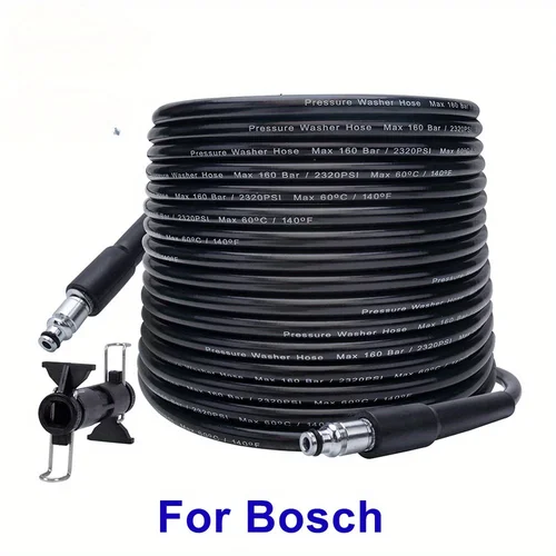Imagen 1 del producto Limpiador de alta presión Bosch de 50 pies/15M con manguera de extensión de conexión, lavadora eléctrica, agua, plástico duradero para coche
