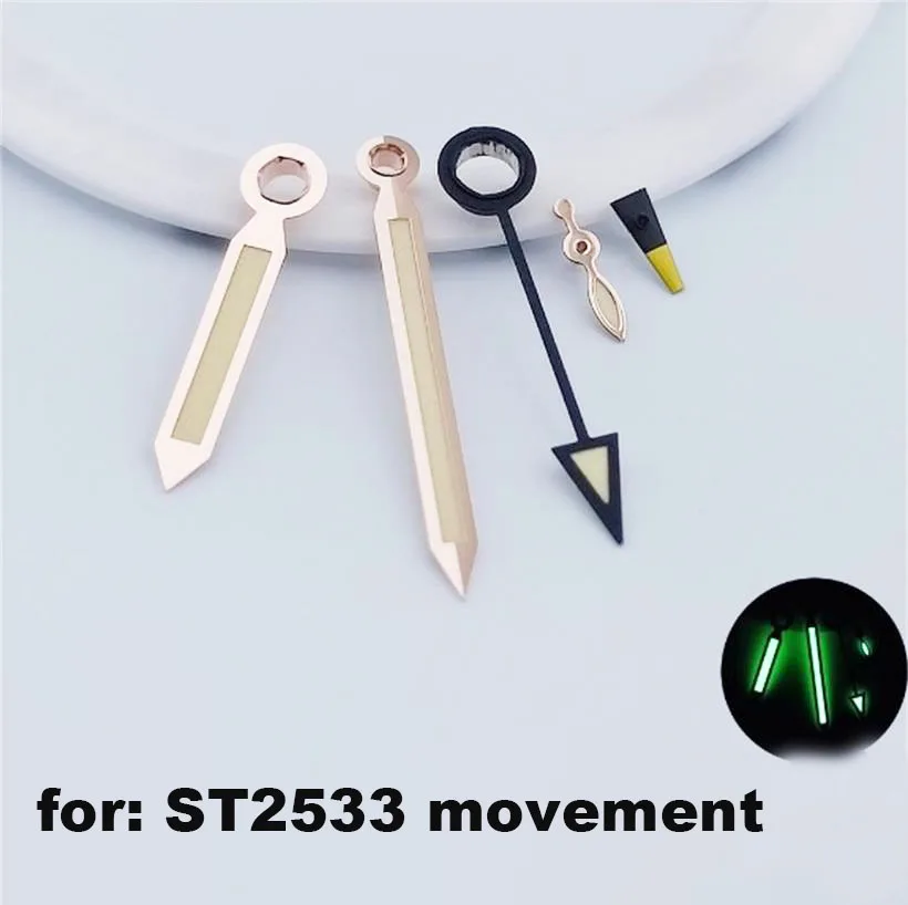 Watch Movement Accessories Watch Pointer Suitable For ST2533 Mechanical Movement Black 5-Pin Luminous Watch Hands