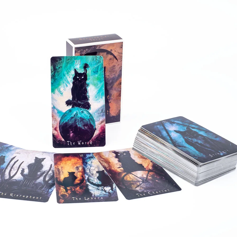 Haunted Cat Tarot A 78-Card Deck for Family Party Tabletop Games  Oracle Set for Precognition & Divination  Board Playing Games