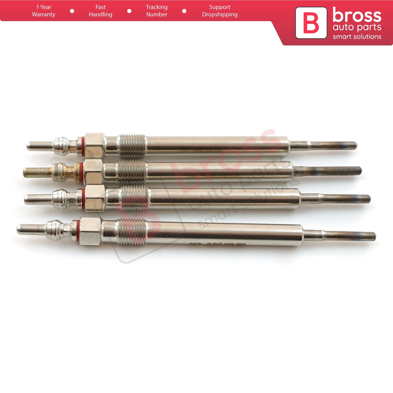 Bross Auto Parts BGP17-1 4 Pcs Heater Glow Plugs  0250403009, 03L963319A for VW Audi Seat Skoda Fast Shipment Ship From Turkey