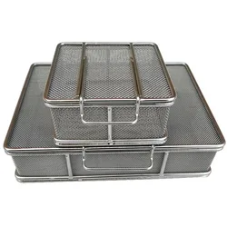 1/2mm Hole Medical Instruments Sterile cleaning storage Containers Box tray basket wIth locking clips For Ophthalmic Dental