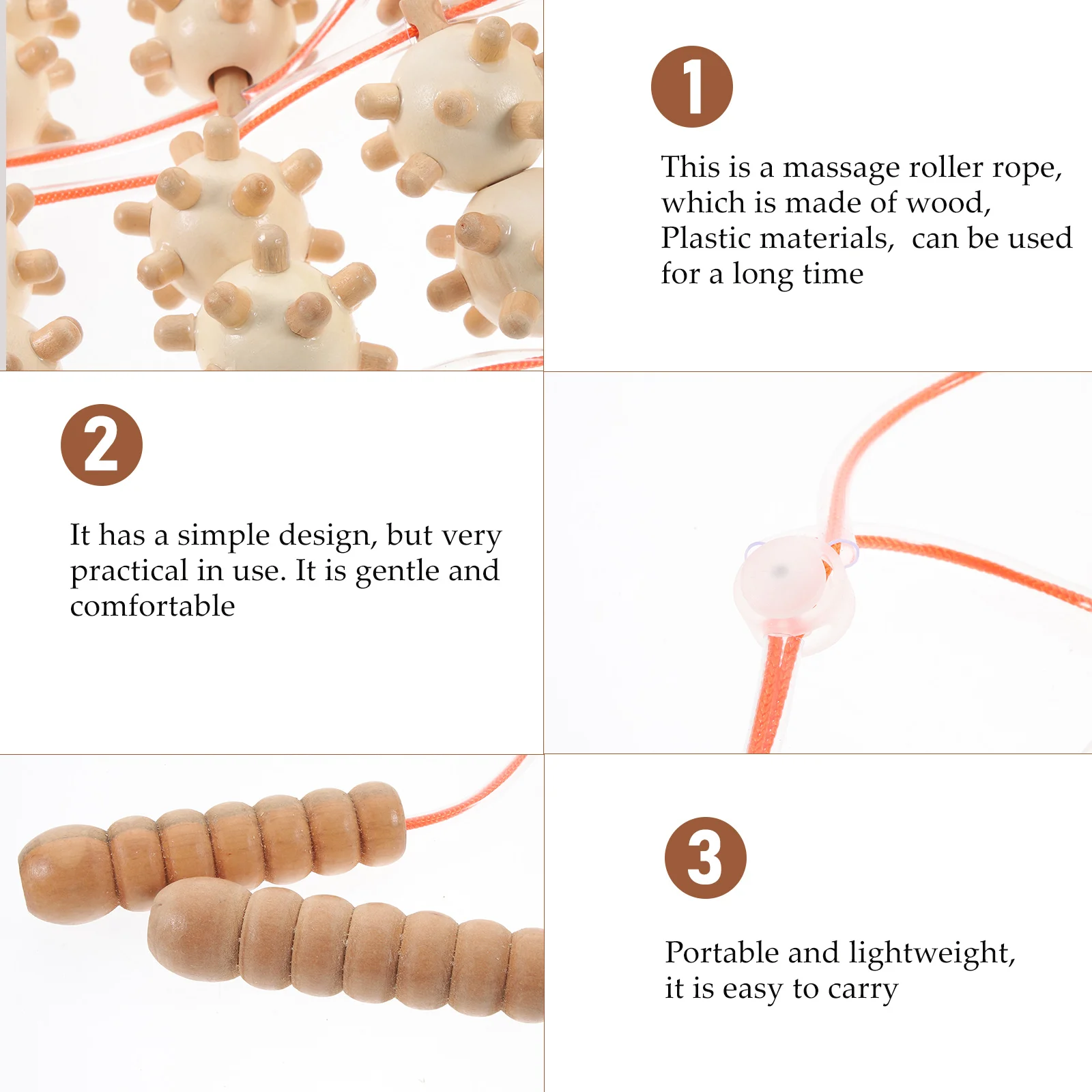 

Wooden Massage Roller for Back Stretching Portable Muscle Relaxation Tool High Grade Material Long Service Life Practical Design
