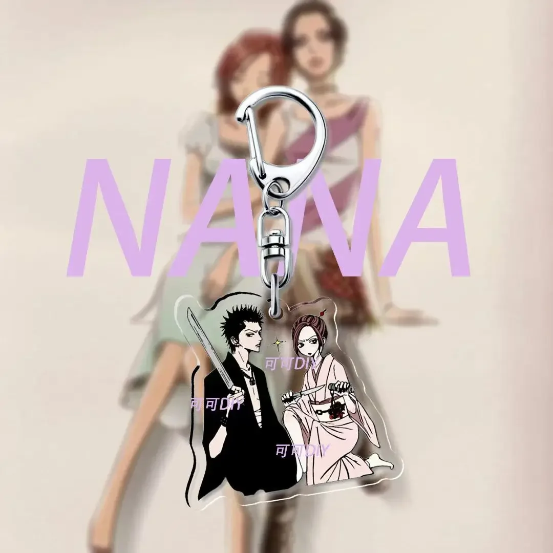 Anime NANA Manga Osaki Keychain Ai Yazawa Osaki Serizawa Reira Figure Key Chain Ring Jewelry Fans Gifts Bag Pendant Keychains