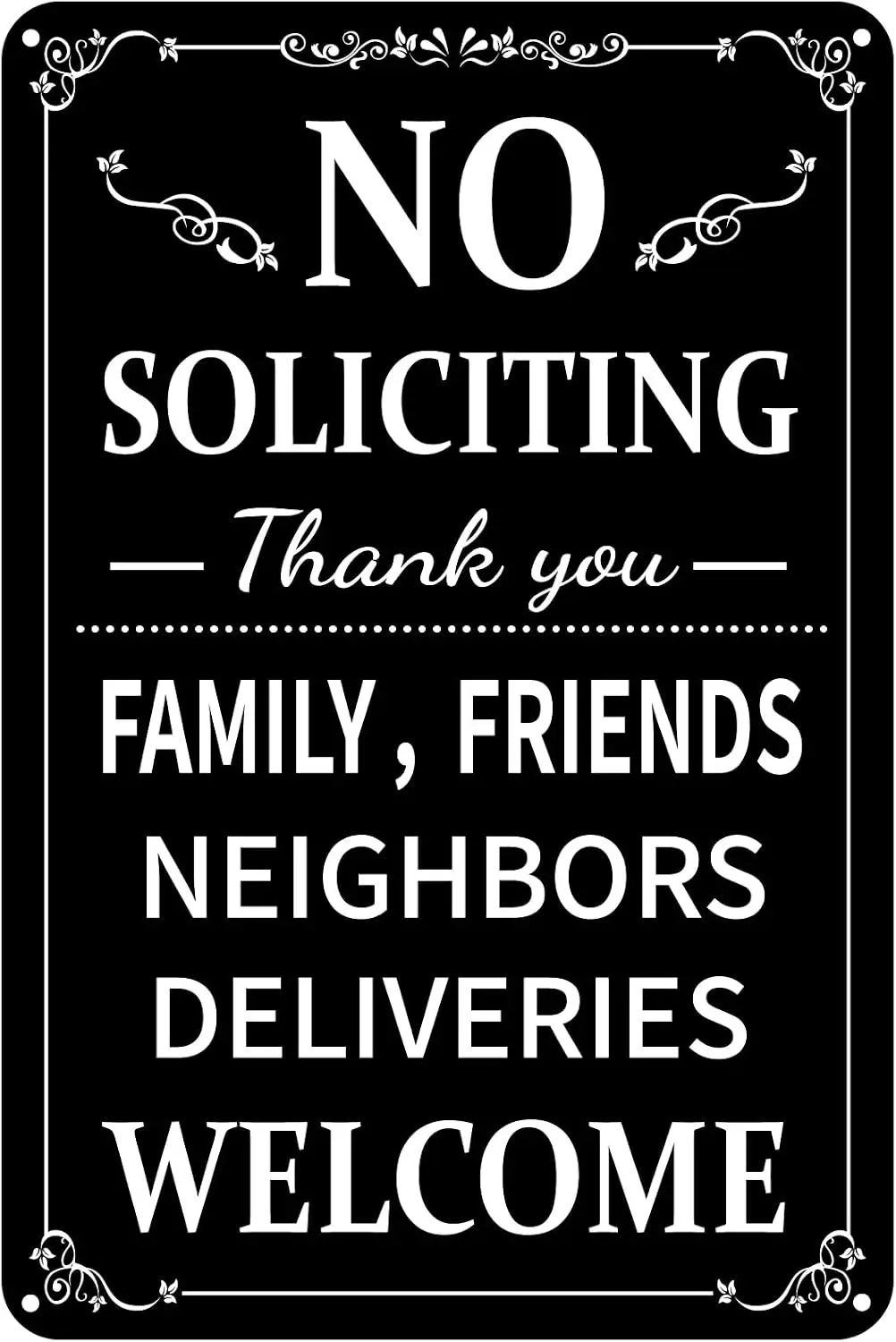 No Soliciting Sign for House No Soliciting Sign for Front Door -Alumlnum-   Metal Welcome Signs Front Door Signs for Yard Home D