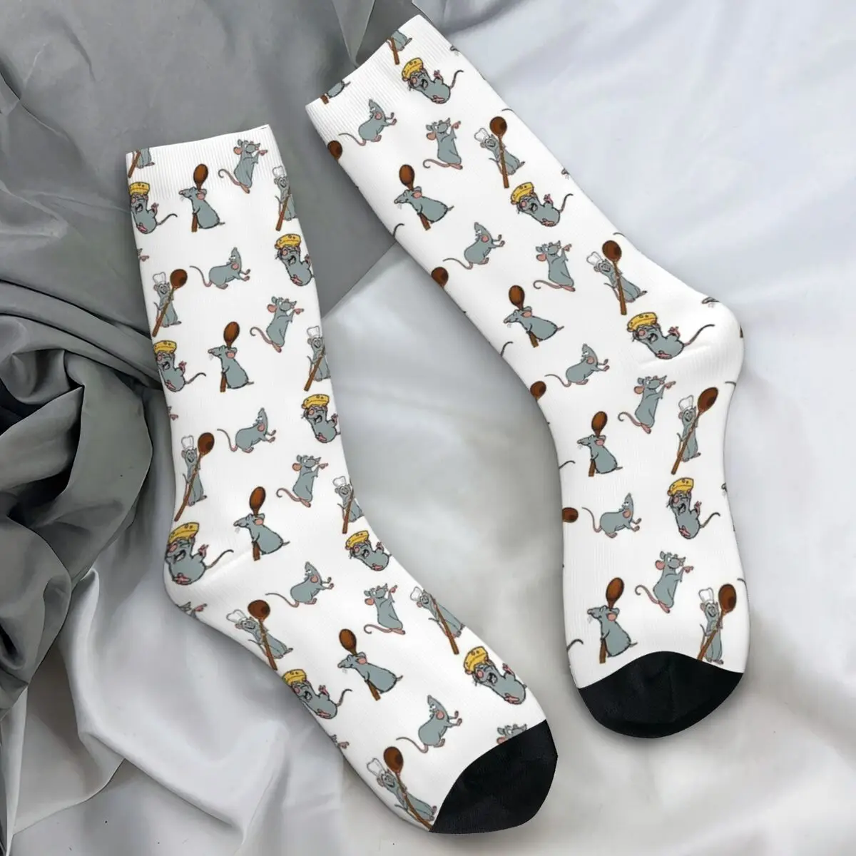 Calcetines Remy Ratatouille Pack, medias de animales de rata de otoño, calcetines divertidos transpirables para hombres y mujeres, calcetines antideslizantes con gráficos para exteriores