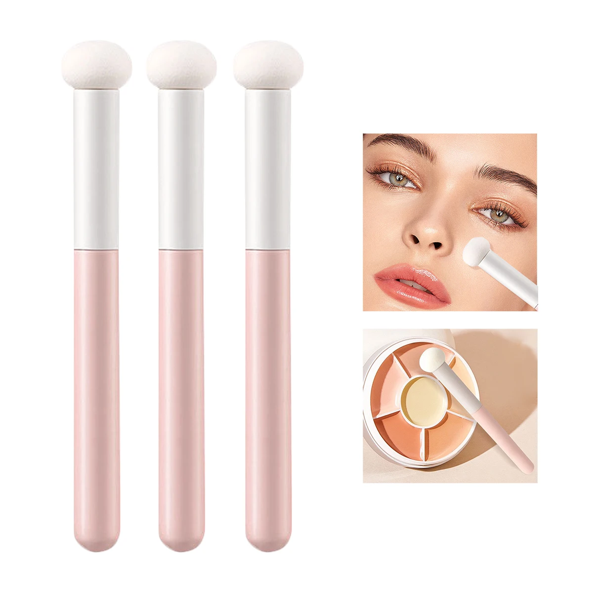 فرشاة خافي عيوب رأس الفطر الصغيرة، شعيرات ناعمة، أداة توزيع مكياج الوجه، أداة واحدة لتغطية دقيقة