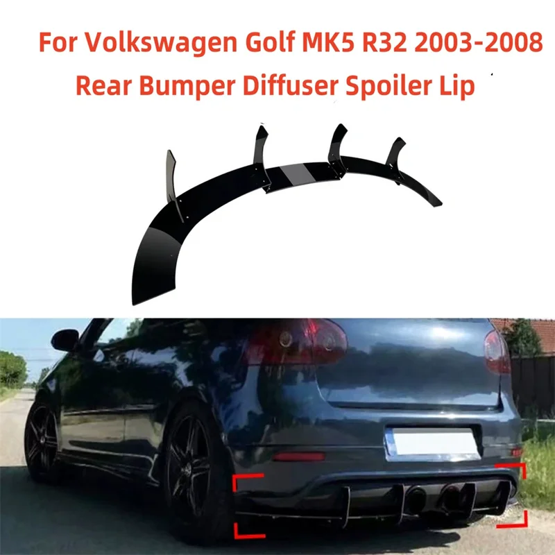 

Car Rear Bumper Lip Diffuser Splitter Lower Spoiler Body Kits for Volkswagen Golf MK5 R32 2003-2008 Accessories