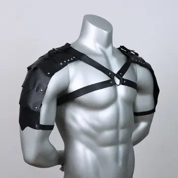 4件皮革中世紀肩甲騎士肩甲可調式扣朋克肩甲披風,適用於角色扮演派對男士服裝 8 最佳銷售 盔甲騎士 - №5