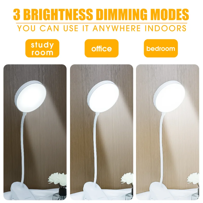 LED Eye-Protection Book Light, quarto, mesa de cabeceira, USB Desk Lamp, luz noturna suave