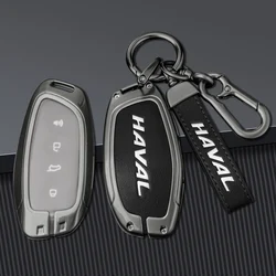 Zinc Alloy Car Key Case Cover For Haval H6 H3 H9 2024 H5 H-DOG Great Wall Metal Protector Shell Keychain Car Accessories