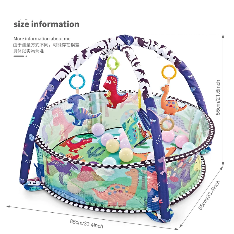 Baby Fitness Game Blanket Round Cartoon Animal Foldable Puzzle Education Blanket Machine washable Easy Clean Baby Fitness Stand