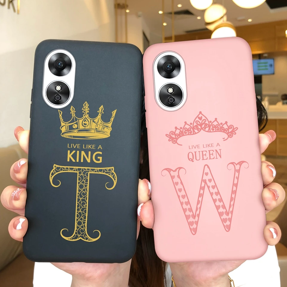 For OPPO A17 A17K 4G Cases Crown Back Cover Silicone Protective Antifouling Senior Fashion Simplicity For OPPO A 17 A 17 K Shell