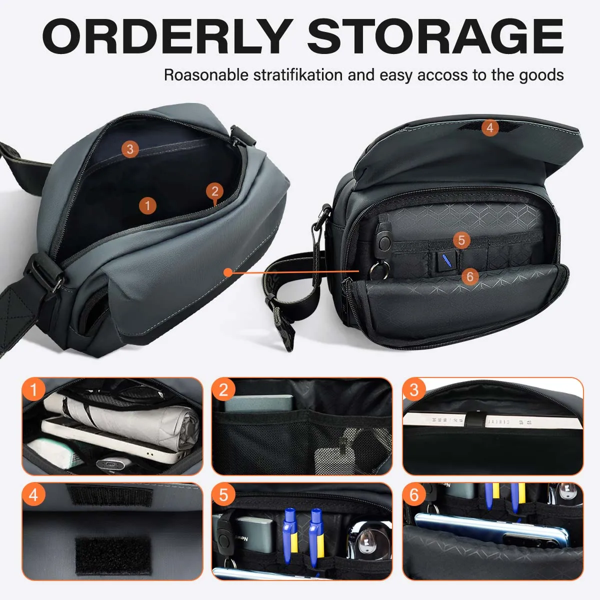 Luxury Business Shoulder Bag for Men Design Plaid Messenger Bag Crossbody Bag Casual Zipper Small Square Sling Bag Waterproof