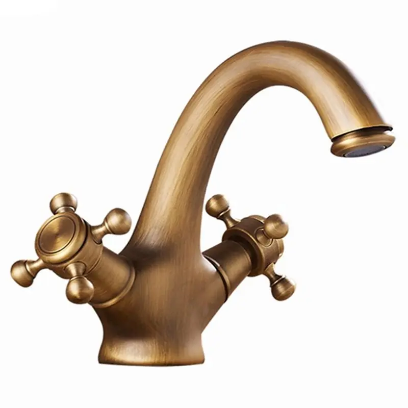 

ABKP-Bathroom Faucet Mixer In The Bathroom Washbasin Taps With Two Handles Deck Mounted Hot Cold Water Faucet