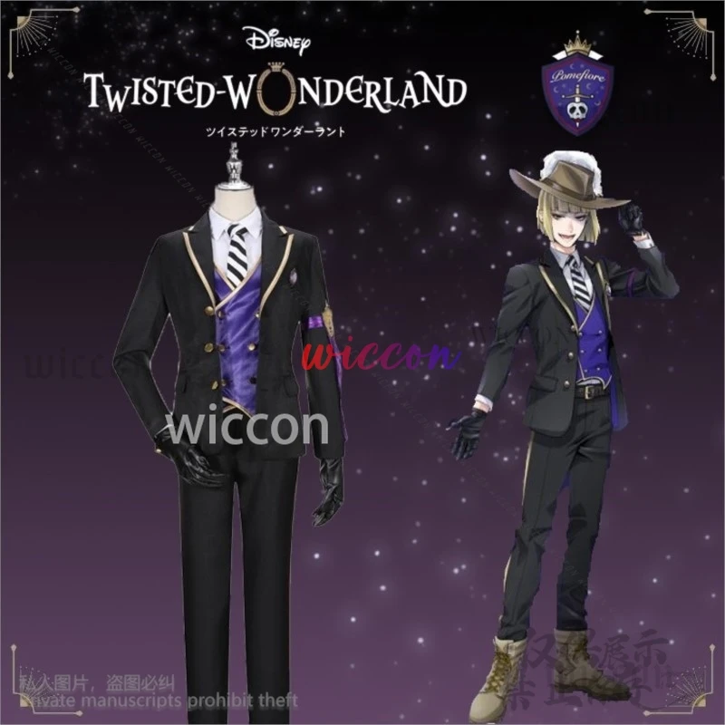 Anime Game Twisted-Wonderland Rook Hunt Cosplay Wig Costume Night Raven DK School Uniforms Halloween Christmas Suits Customized