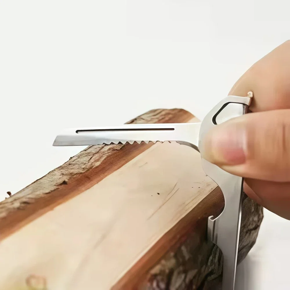 Outdoor Multifunktionswerkzeug Combo Set Selbstverteidigung Tragbares Mini-Messer Flaschenöffner 8-in-1 Schlüsselanhänger Edc