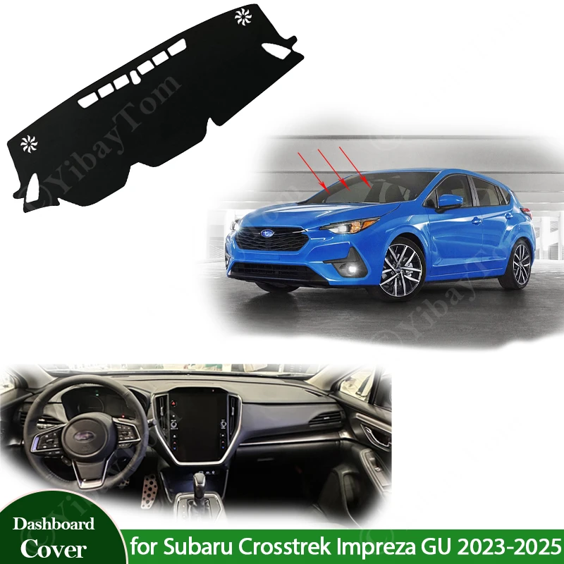 

For Subaru Crosstrek Impreza GU 2023 2024 2025 Car Accessories Anti-UV Mat Dashboard Cover Pad Sunshade Dashmat Carpet Protect