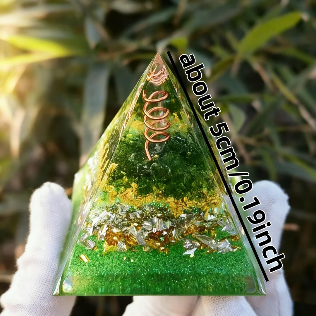 1 قطعة زخرفة الهرم كريستال تمثال الحصى الراتنج ، سطح المكتب المنزلي الحلي اليدوية ، كريستال العمود سلسلة قطرة الحصى