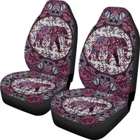 Bohemian Tribal Elephant Print Car Accessories Front Seat Cover Full Set for WomenVehicle Seat Protector Baja Bucket Seat Cover