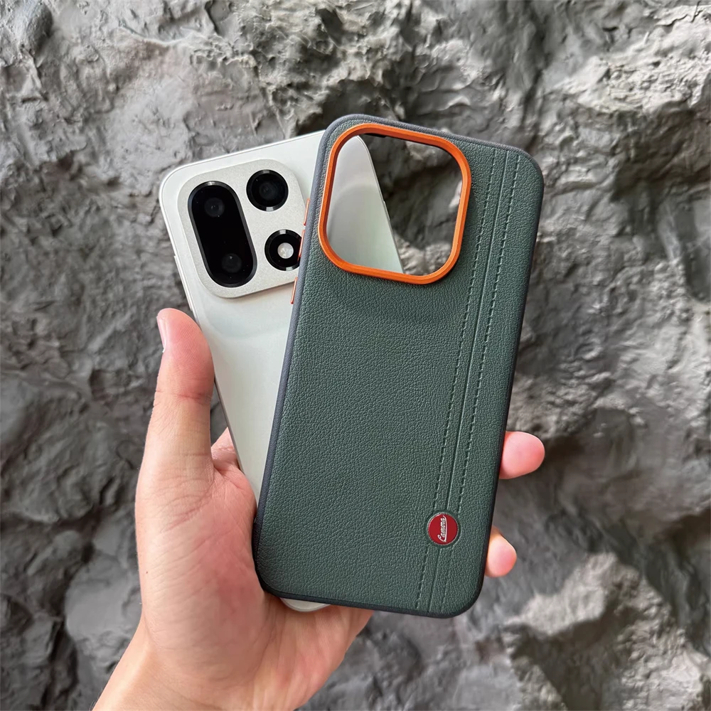 Luxuriöse Business Premium Lederhülle mit Matter Stoßfester Schutzkante für OnePlus 15 13 1+ 15R 13R mit Metall-Linsenschutz und Rückseitenabdeckung