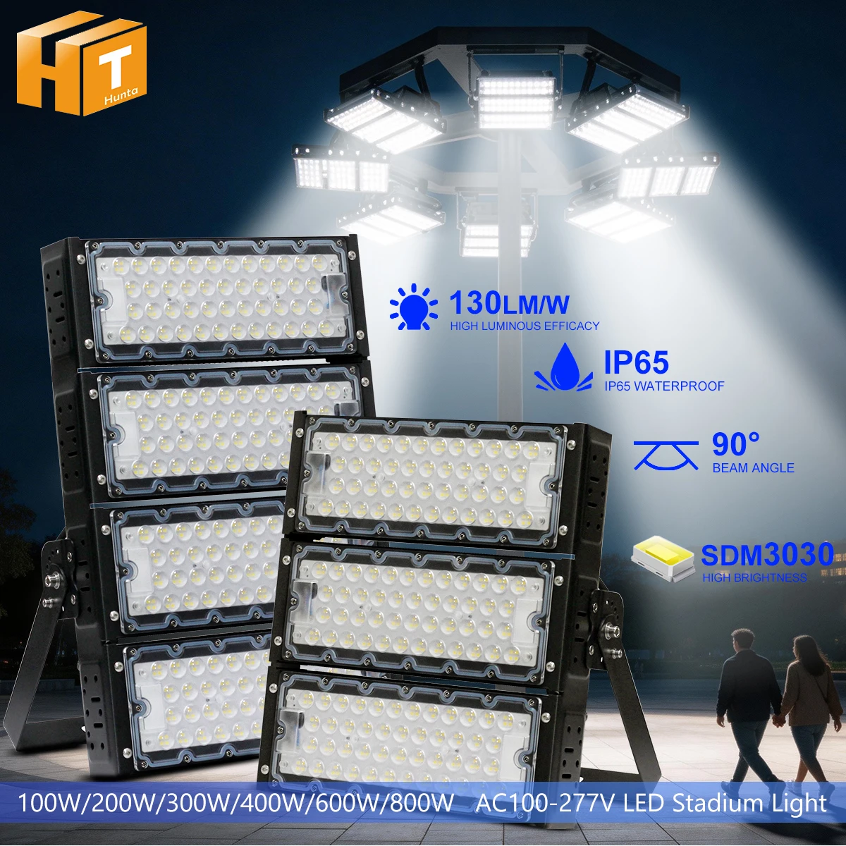 LED-Projektor für Stadien AC100-277V 100W 300W 400W 800W K 130 M/W SMD2835 für Tunnel- und Verkehrsbeleuchtung