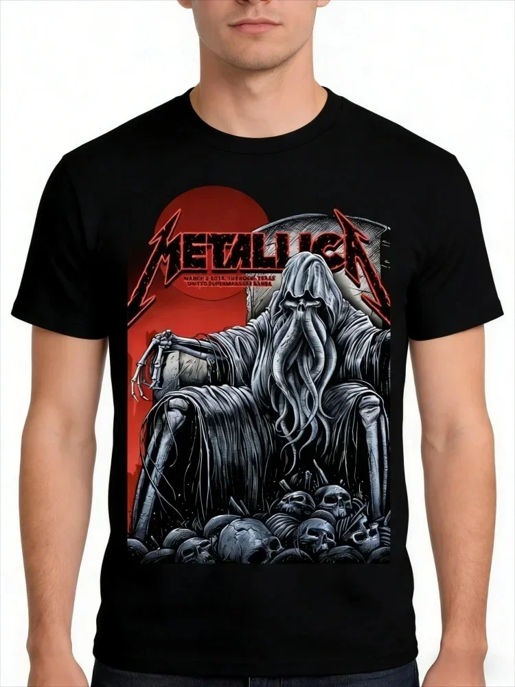 Rock Band Metallica New Album Cover T-shirt Men and Women Summer Gothic Clothing Fashion Round Neck Short Sleeved Top Streetwear