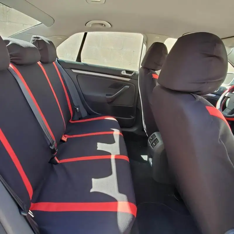 Universelle Streifen-Stil Autositzbezüge aus Polyester-Stoff und Leder Autositz-Schutzbezüge – Detail 10