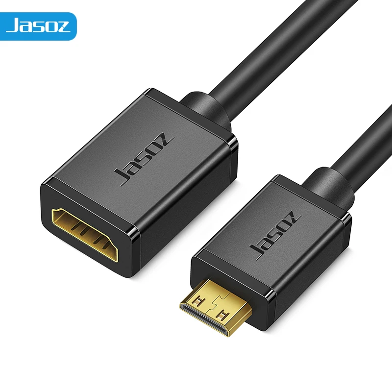 Jasoz Mini HDMI naar HDMI Kabel 4K@60Hz Micro/MiniHDMI Male naar HDMI Female Adapter Bi-directioneel 2.0 Kabel Voor HDTV Tablet Camera