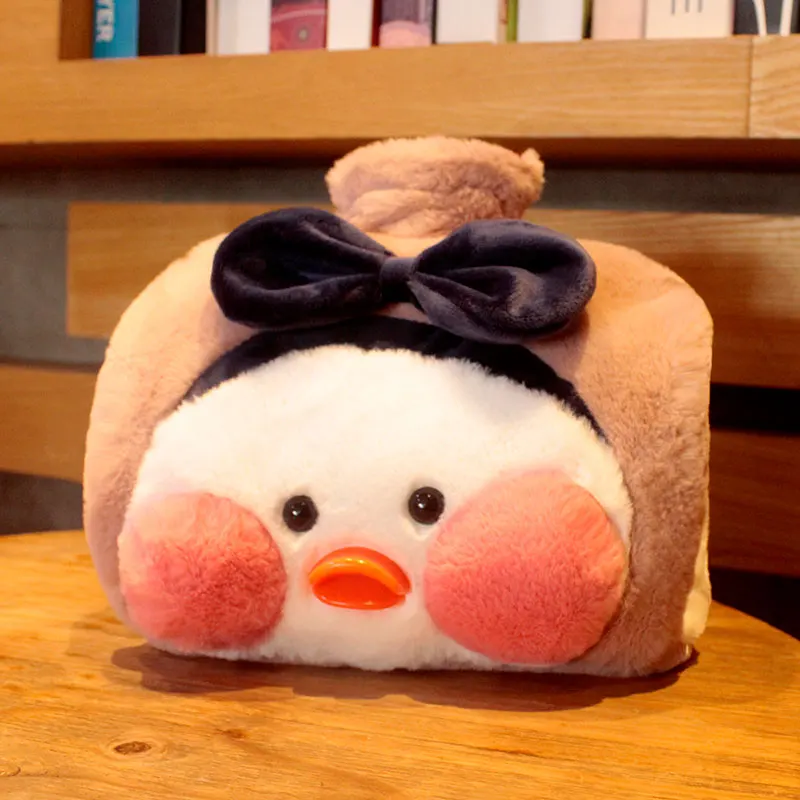 Botella de agua caliente de goma para invierno, bolsa de agua caliente, compresa caliente, aislamiento duradero, carcasa de felpa bonita de dibujos animados, regalo de vacaciones