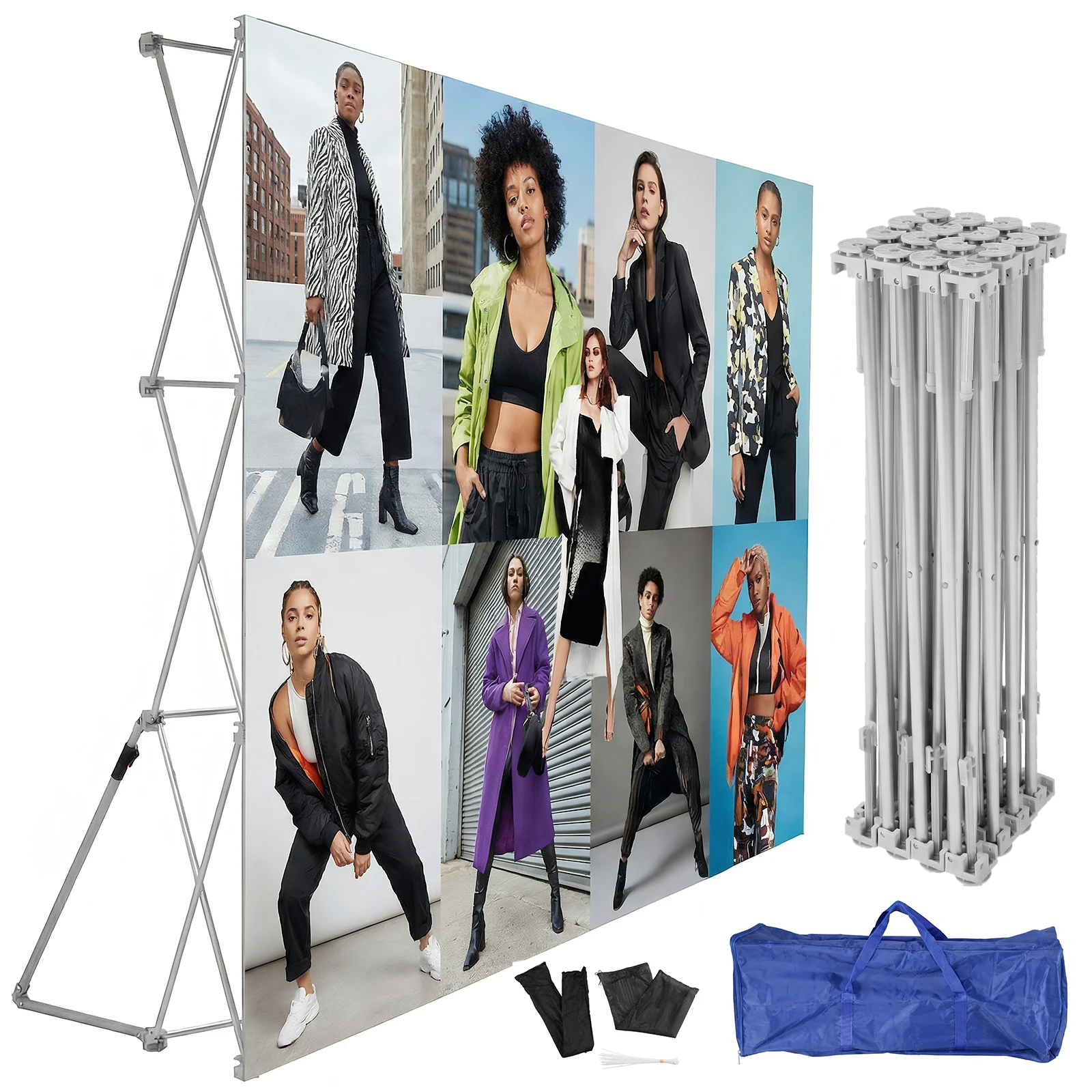 

Portable Backdrop Booth Frame Detachable Foldable Support Bracket Reinforced Back Support Frame for Wedding Exhibition Events