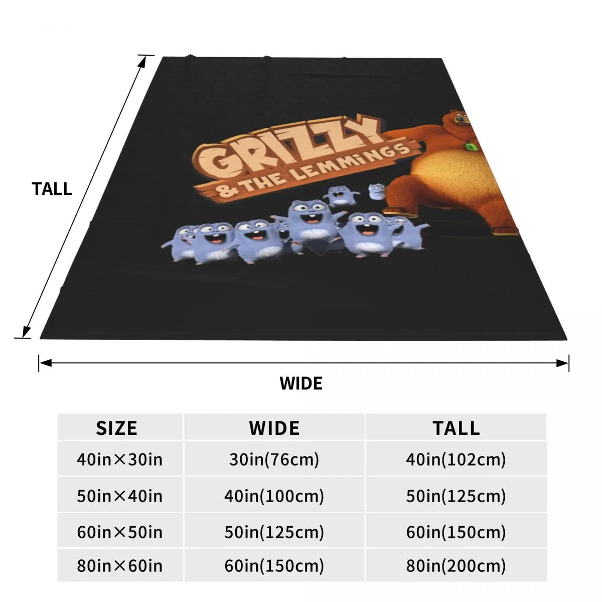 Grizzy And Lemmings Funny Angry The Lemmings Blanket Flannel Sofa Throw Multi-function for Home  Outdoor Throws Bedspread Quilt
