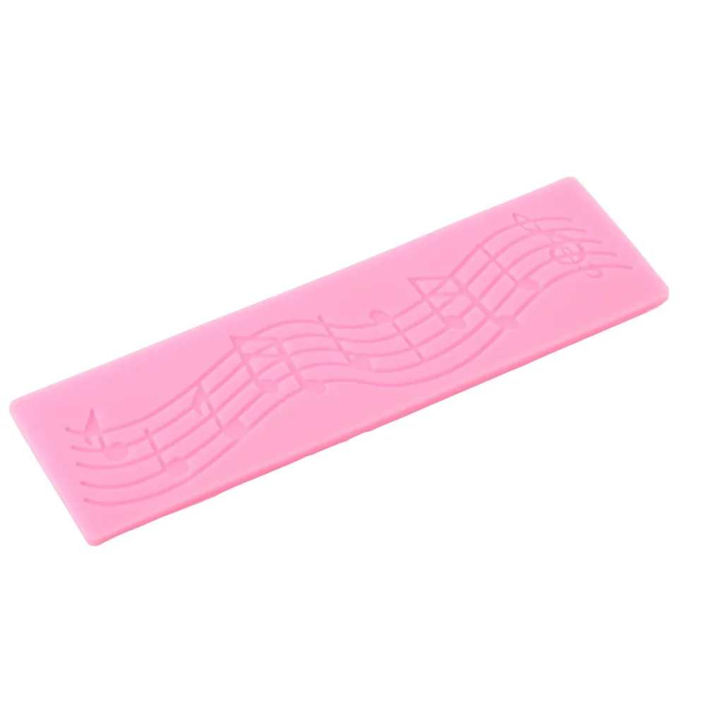 Silicone Music Note Fondant Mold Long Rectangular Multi Note Design Cake Decorating Tool Recessed Five-Line