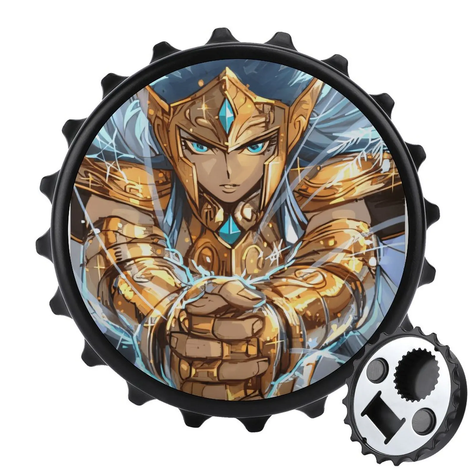 

Refrigerator Magnet Bottle Opener Magnetic Attraction Alloy Material Customization Saint Seiya Knights of The Zodiac Goods