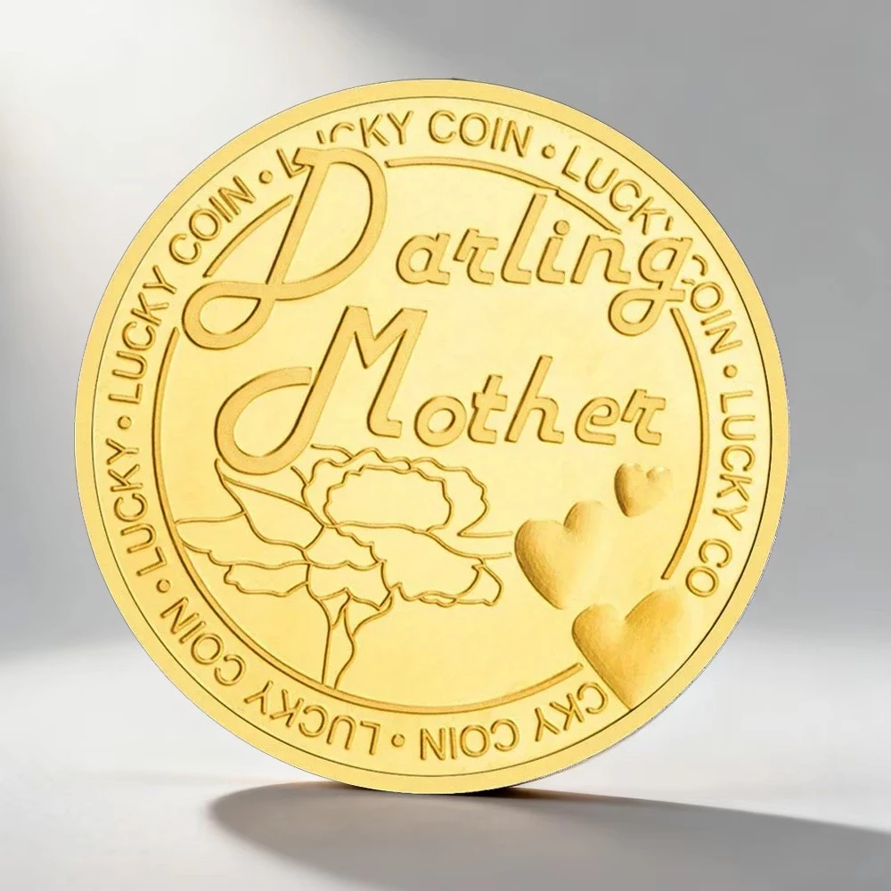 Darling Mother Lucky Coin Creative Gift Collectible Silver Gold Plated Souvenir Coin Collection Gift Home Decoration