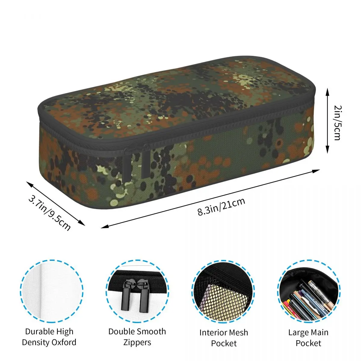 Flecktarn Camouflage Pencil Cases Large Capacity Pen Bags Pen Box Pencil Pouch For Boys Girls Students Stationery School Office