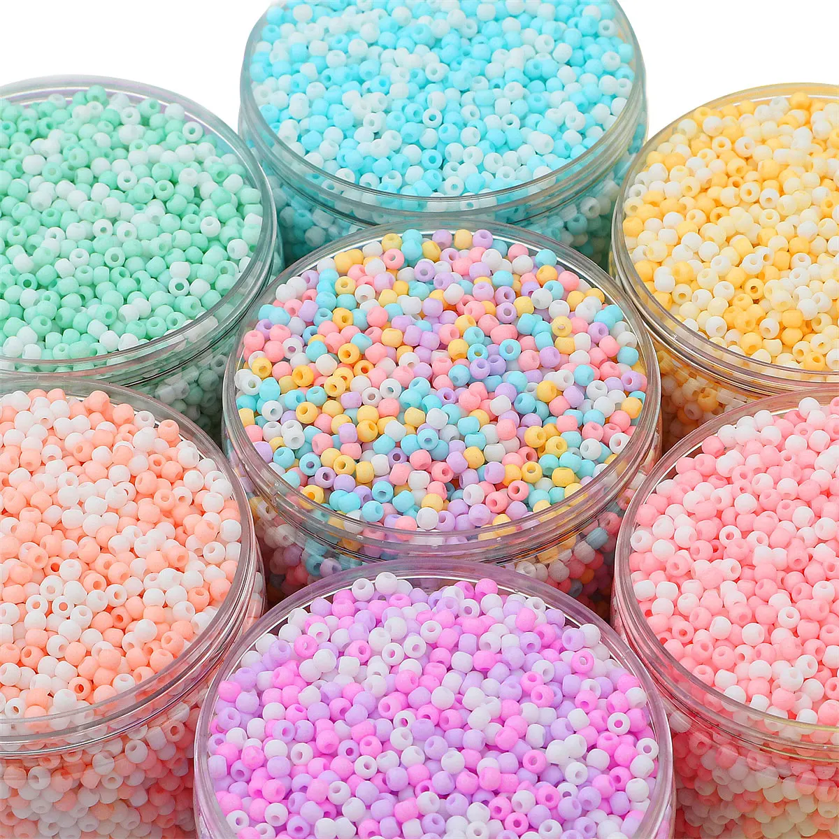 2/3/4mm Opaque Matte Glass Seed Beads Pastel Color Loose Spacer Beads for DIY Bracelet Necklace Earring Jewelry Making Supplies