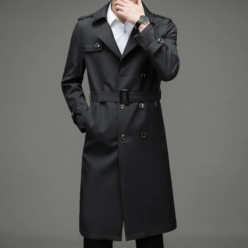 

Men Fashion Coat Men Long Elegant Middle-aged