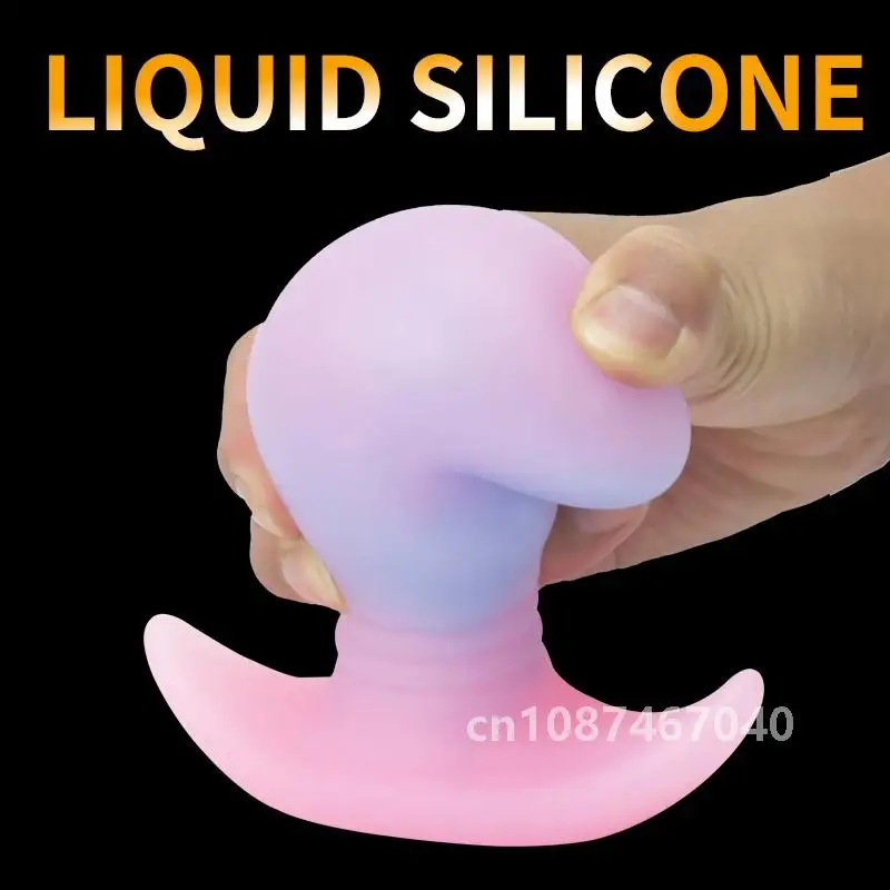 Brilha no escuro colorido silicone nádegas butt plug macio feminino gay masculino massageador de próstata