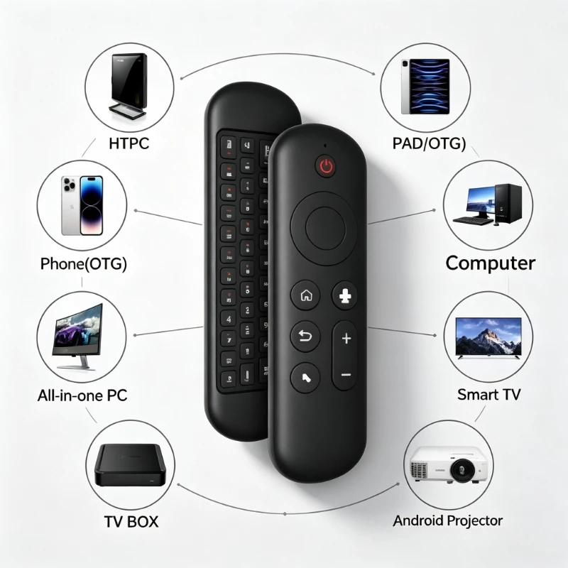 Remote Control Air Mouse Voice Gyroscope 7 Color Backlit Mini Keyboard Dual Mode 2.4G BT5.2 Wireless For Android Smart TV Box