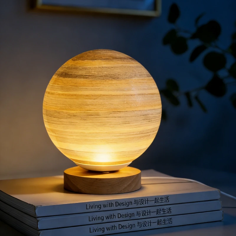 Planet Table Lamp Bauhaus Style Silver Base Planet Table Lamp Dopamine Ins Style Dreamy Starry Sky Moon Bedroom Bedside Desk