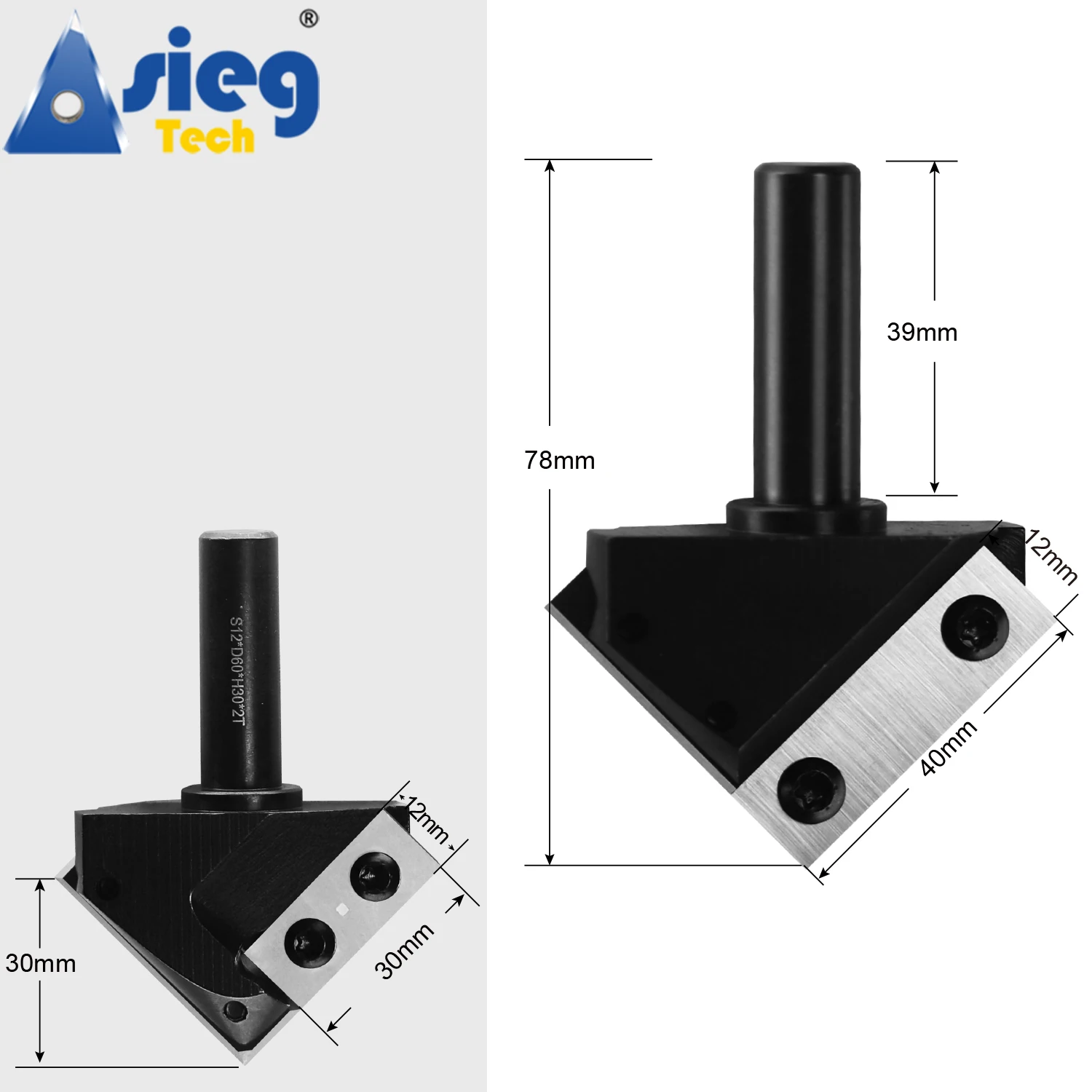 Imagem -02 - Groove Wood Milling Cutter Router Bit Haste 90 Graus Carboneto Substituível Insere Cortadores 4-bordas para Cnc 12 mm v