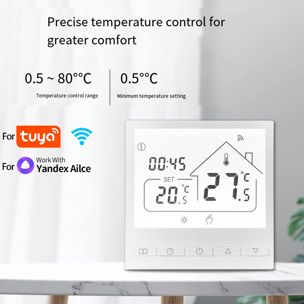 Tuya- Smart WiFi Floor Heating/Gas/Water Tuya- Smart Floor Heating Thermostat Panel Switch Heating APP Temperature Controller