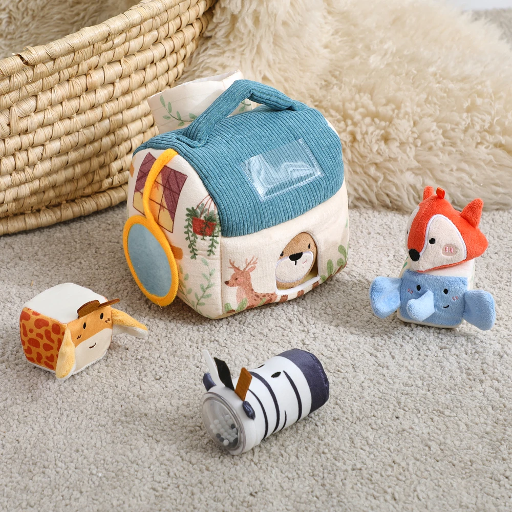 Frühjahrssaison Sonderangebot: Weiche Bauernhoftiere Musik-Touch-Sensorik-Spielzeugbox, Magisches Haus zur Entwicklung der Fingerpräzision bei Babys – Detail 9
