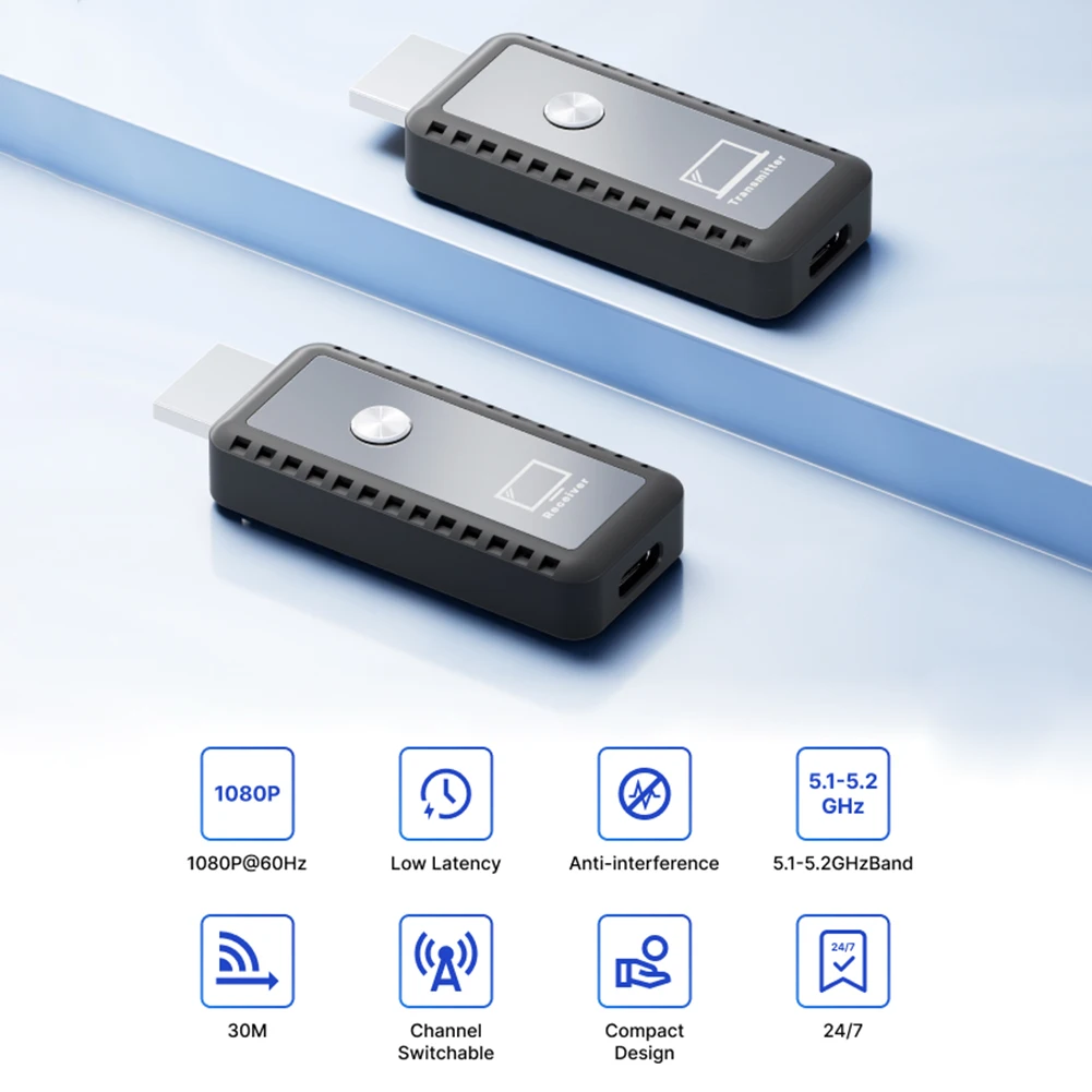 

98 футов/30 м беспроводной HDMI-совместимый передатчик-приемник 1080P портативный HDMI-совместимый удлинитель Plug & Play экран Share Switch