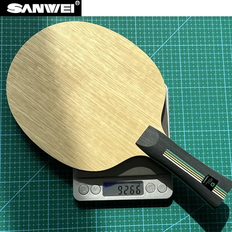 SANWEI 75G Tischtennisschläger Inner Green ALC 5 Holz 2 Carbon Tischtennisschläger Professioneller Allround Original Tischtennisschläger – Detail 6